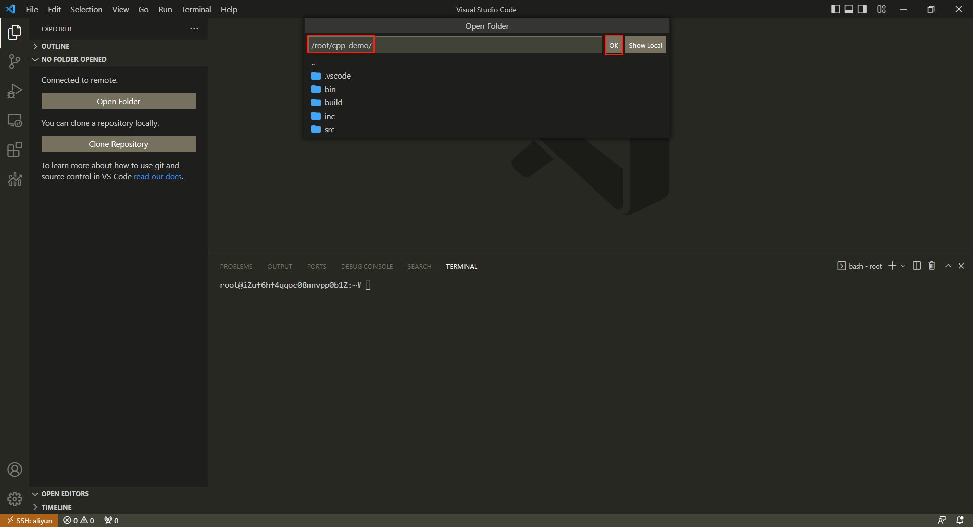 打开远程工作目录 2